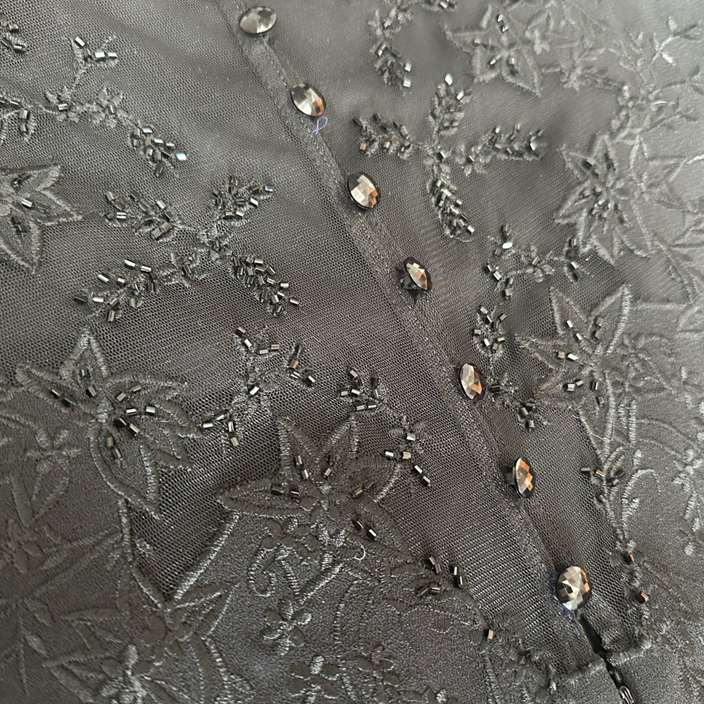 Maggy London Button Down Beaded Dress - Picture 5 of 6
